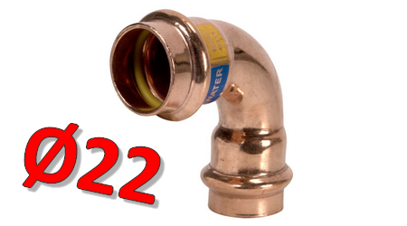Raccorderia raccordi Rame pressare Ø 22 mm