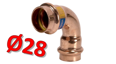 Raccordi acqua gas - rame pressare 28 mm