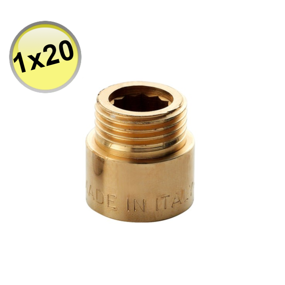 BRASS EXTENSION 1" x 15 mm connection
