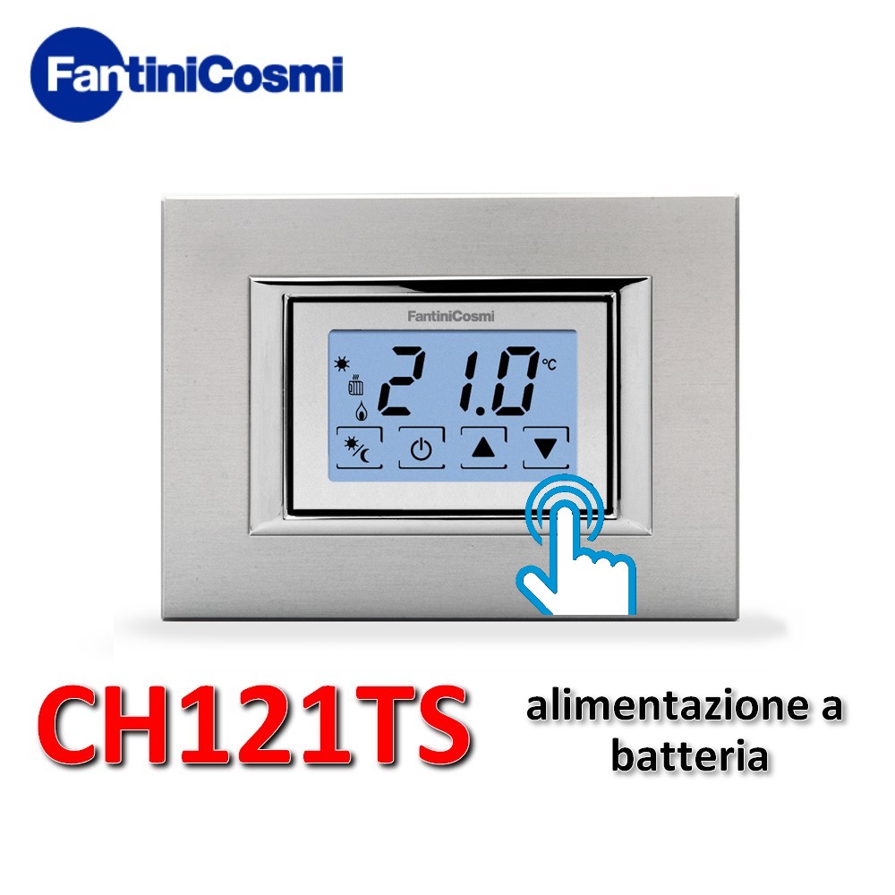 CH121TS - Termostato ambiente touchscreen da incasso a batteria universale - Fantini Cosmi