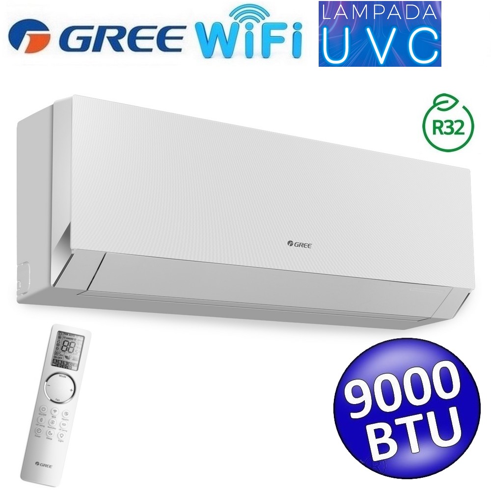 Unità interna R32 Gree CLIVIA white WiFi 9000 btu 2.5 Kw - lampada UVC - mono e multi - GWH09AUCXB-K6DNA1A/I
