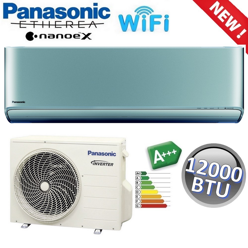 Climatizzatore mono split ETHEREA SILVER R32 Panasonic XKE - 12000 btu A+++ con WiFi e NanoeX - CS-XZ35XKEW+CU-Z35XKE