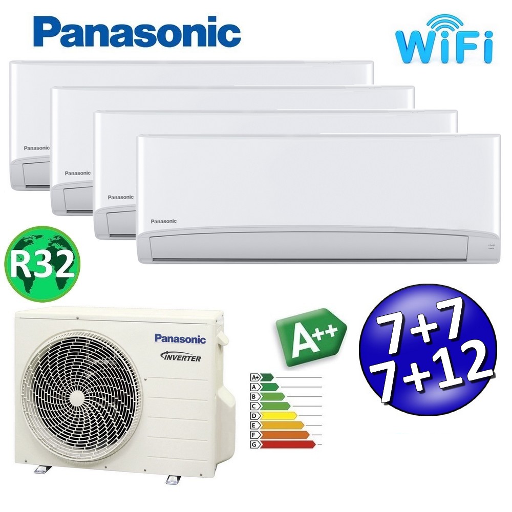 Climatizzatore quadri split serie TZ R32 Panasonic 7000+7000+7000+12000 btu A++ con WIFI - TZ-Z-R32-20202035(68)
