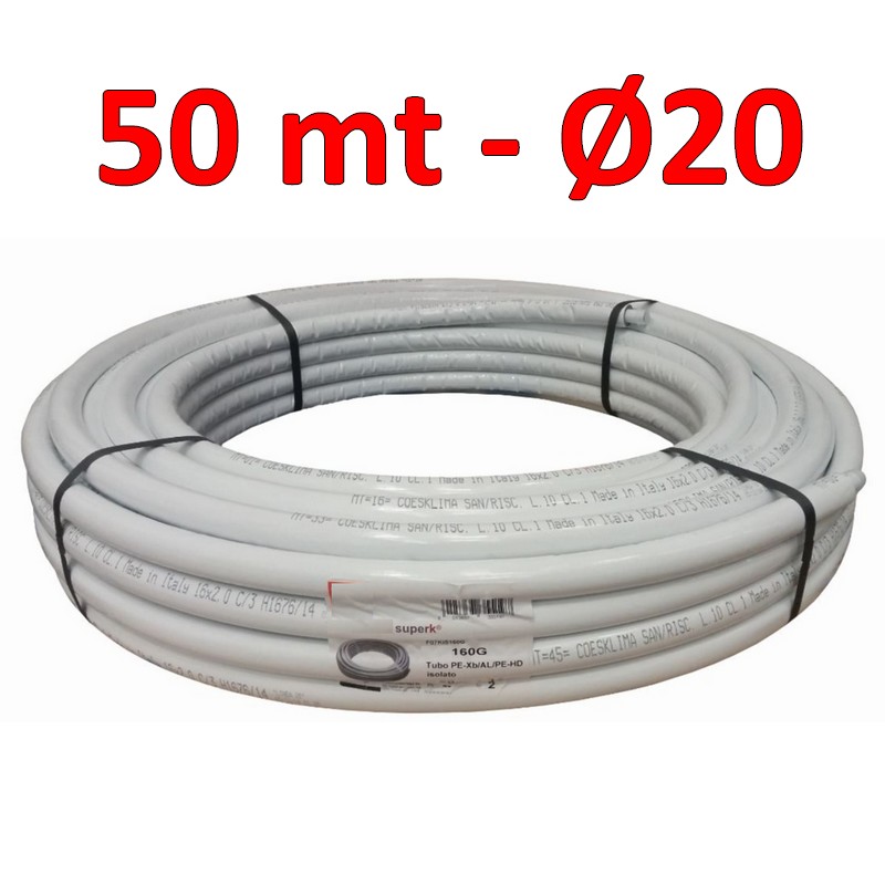Tubo Multistrato 20mm X 100m Per Acqua Potabile E Riscaldamento – Facile Installazione, Resistenza 10 Bar, Bassa Dilatazione