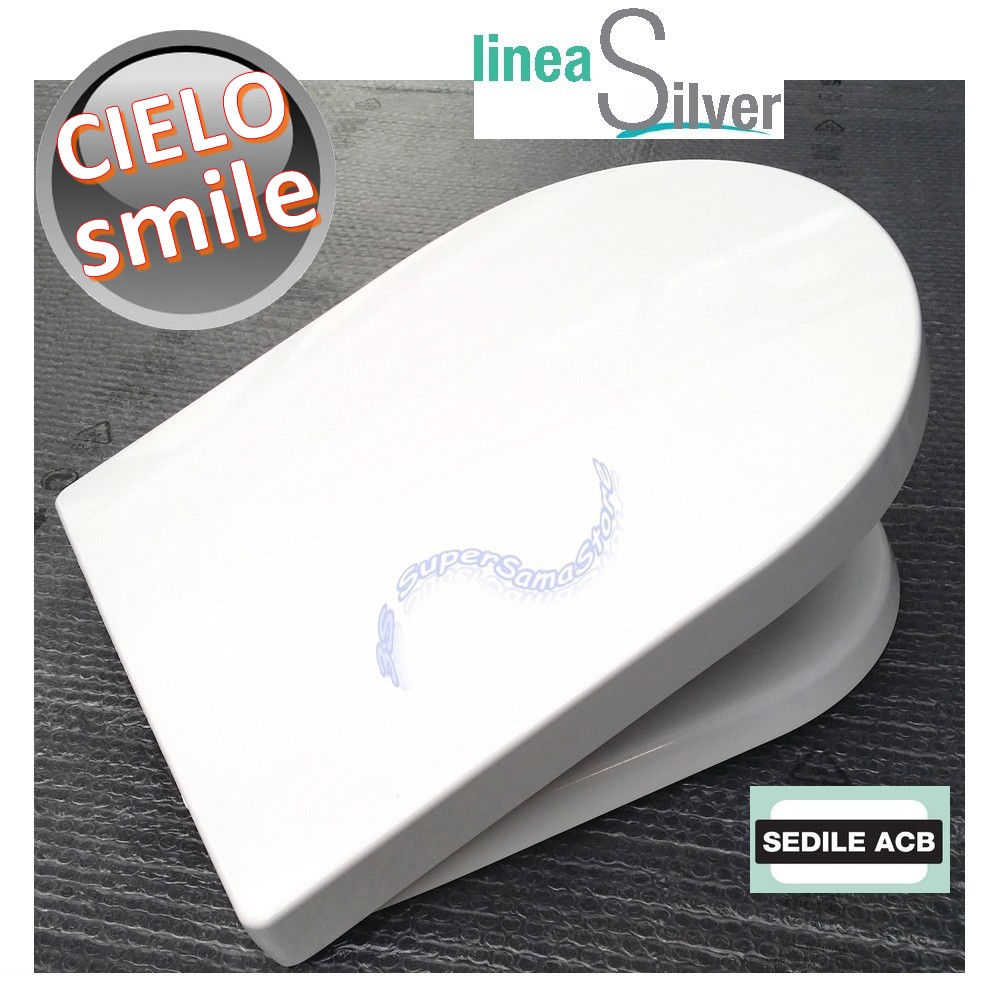 Sedile per wc SMILE Ceramica Cielo in termoindurente - ACB linea SILVER