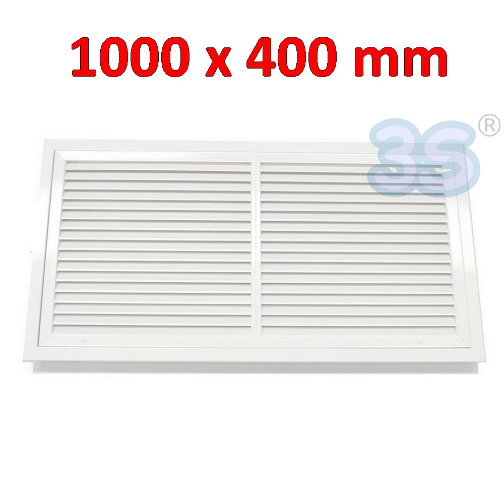 White aluminum filter holder intake grille 1000x400 mm - PUSH-PULL opening - 962265