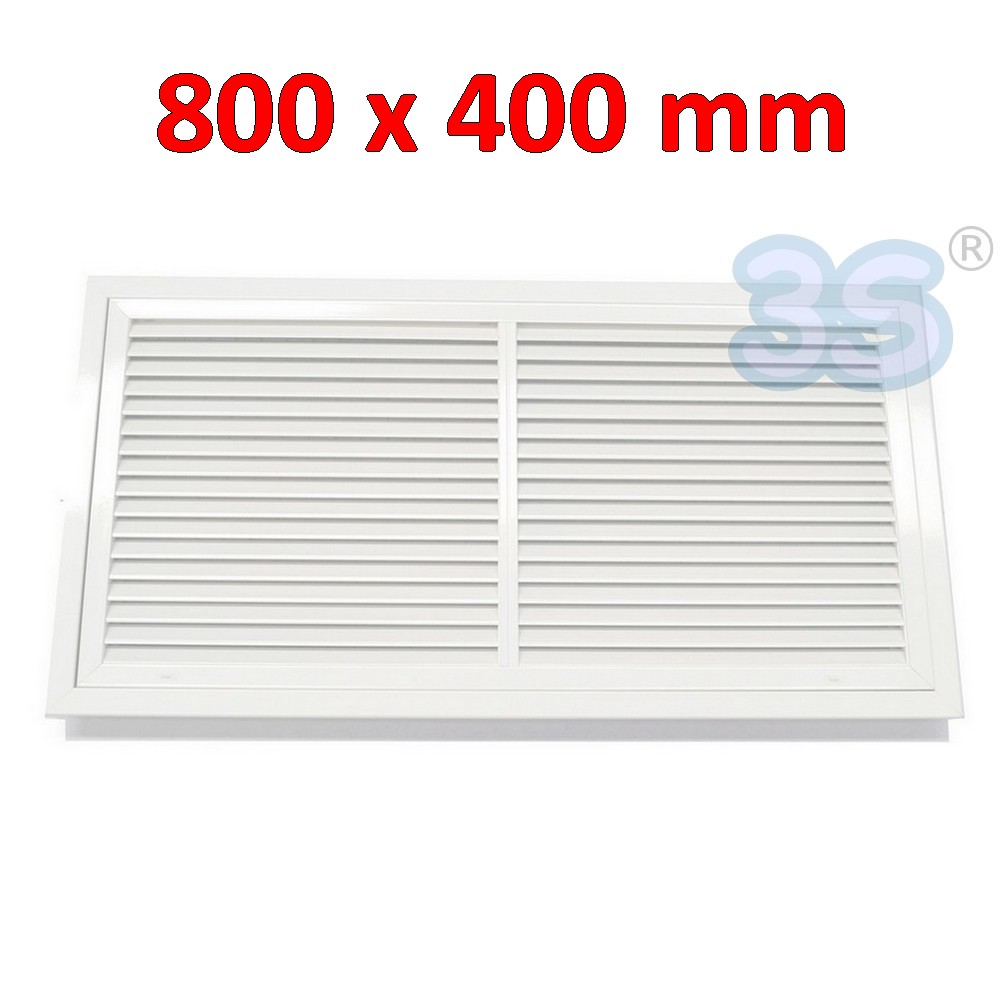 White aluminum filter holder intake grille 1000x400 mm - PUSH-PULL opening - 962265