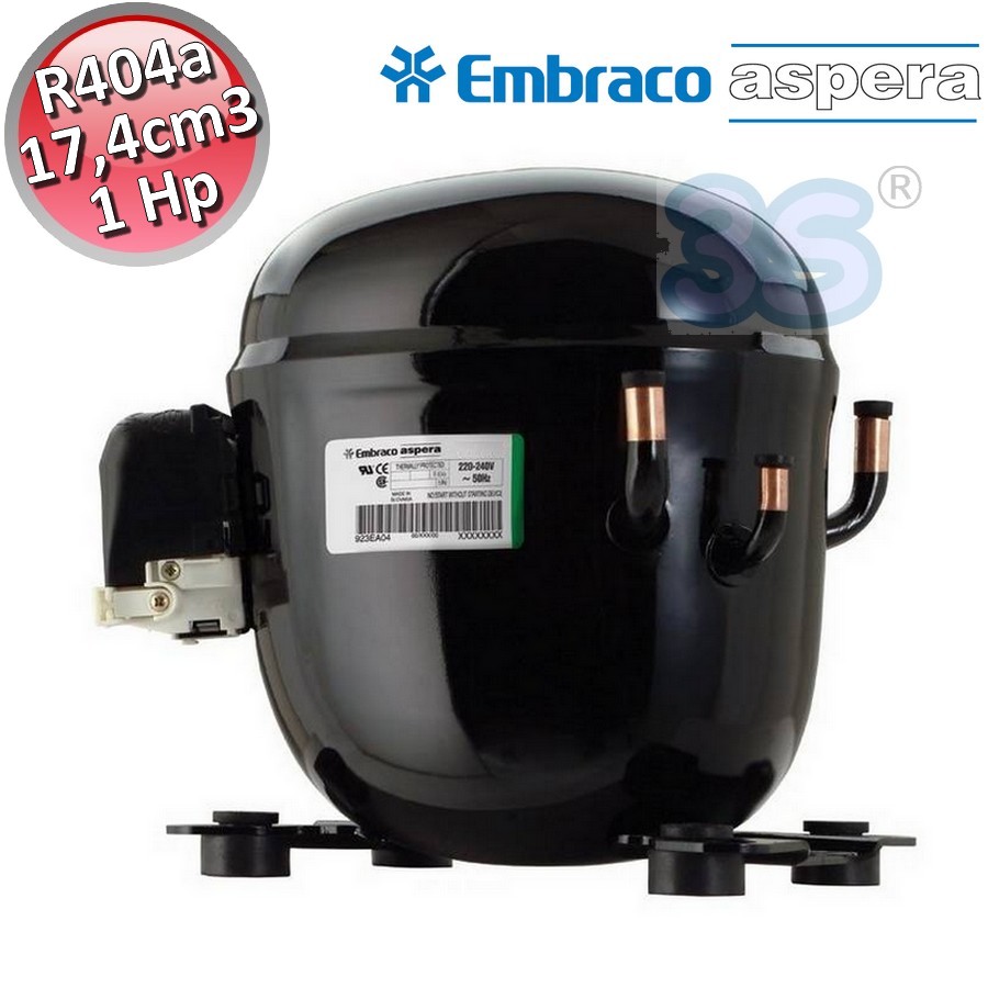 Compressore gas R404A R507 CSR BOX - 1 Hp - 17,4 cm3 - Embraco Aspera NT6222GK