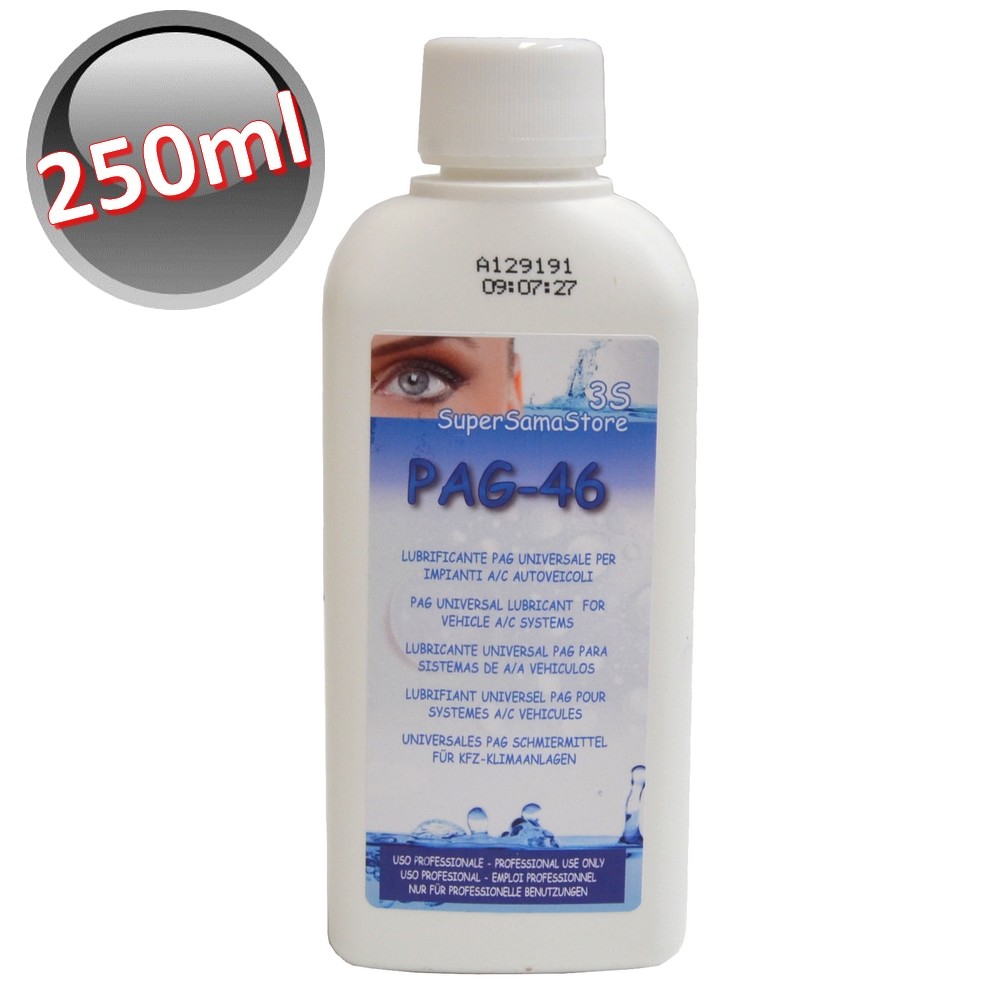 Olio lubrificante PAG 46 per compressori R134A R404A - flacone 250 ML OL6001.Q.P2