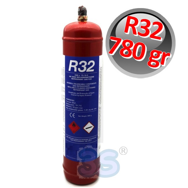 Bombola gas refrigerante R32 da 800 gr - ricaricabile in ferro - BR32-1