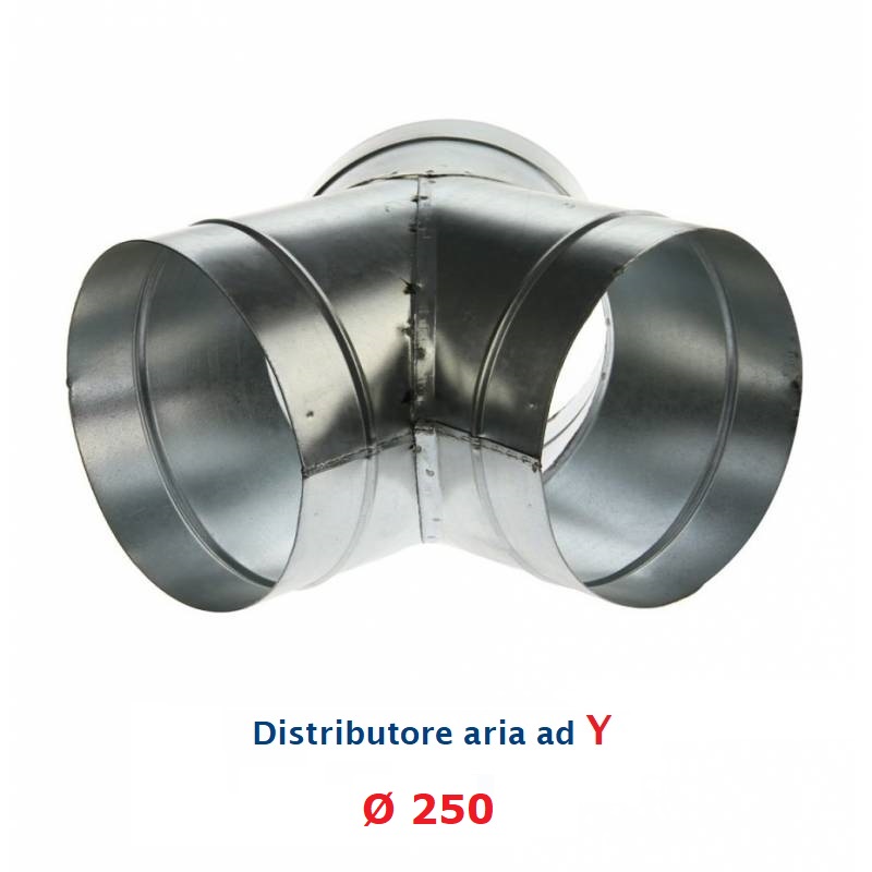 Sdoppiatore impianto a Y diametro 250 mm per aria e ventilazione VMC