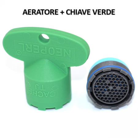 NEOPERL AERATORE CACHE HONEYCOMB TJ M18.5X1 + CHIAVE VERDE