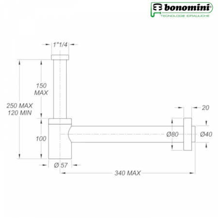 SIFONE MIGNON IN ACCIAIO INOX