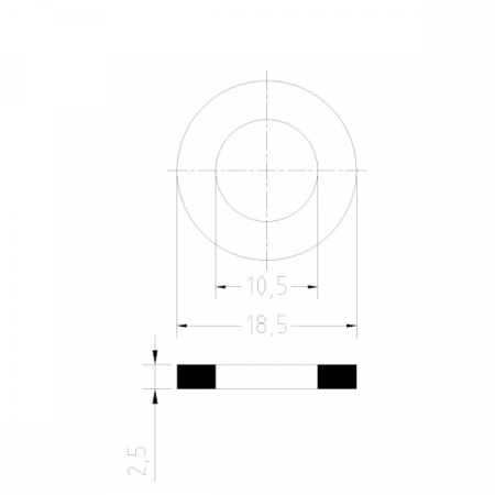 Guarnizione SBR 80sh nero per raccodi da 1/2″ - 1 PEZZO