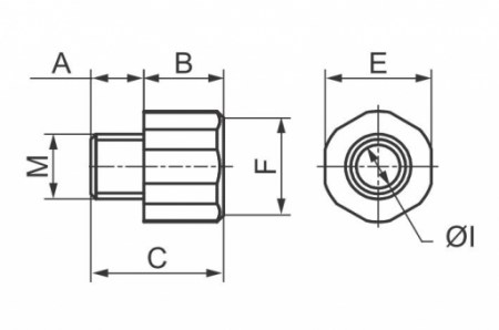 Prolunga ridotta in acciaio zincato MF 1/2″ x 3/4″ 15 mm - 1 PEZZO