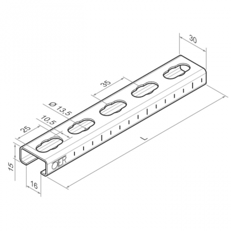 PROFILATO ZINCATO 30X15X1,5 - MT 2 - Oter