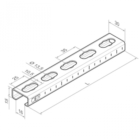 PROFILATO ZINCATO 30X15X1,5 - MT 2 - Oter