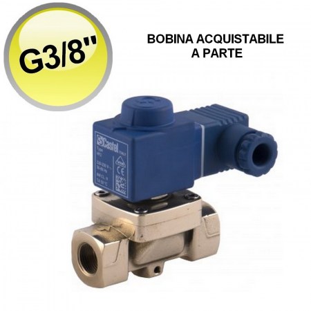 1132/03S - Valvola solenoide per acqua e aria Castel attacco G3/8