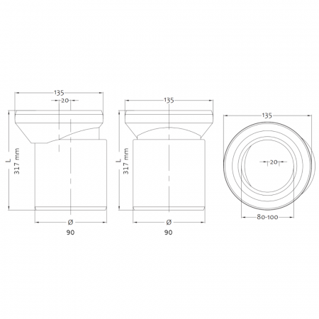 Tubo flessibile estensibile da 23 a 57 cm per collegamento scarico wc - 944