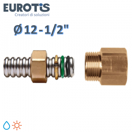 NIPPLO IN OTTONE SISTEMA A DOPPIO O-RING