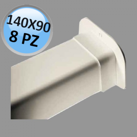 Passaggio a muro per canalina 140x90mm - 8 PZ