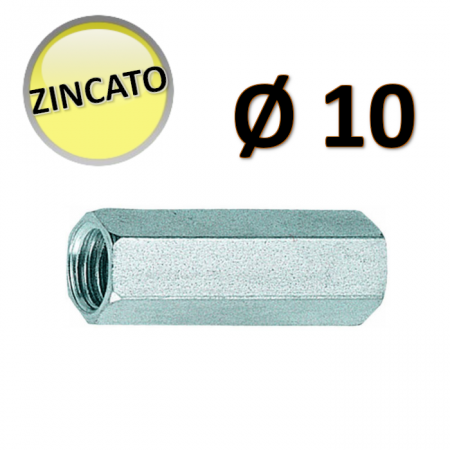 MANICOTTO ZINCATO PER BARRE FILETTATE M10 - Oter