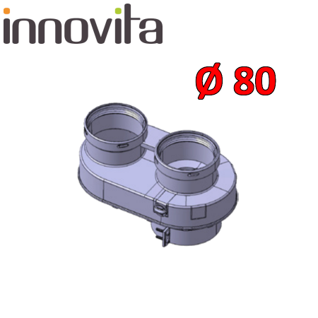 INNOVITA - Sdoppiatore aria/fumi Ø 80 in alluminio per scaldabagno