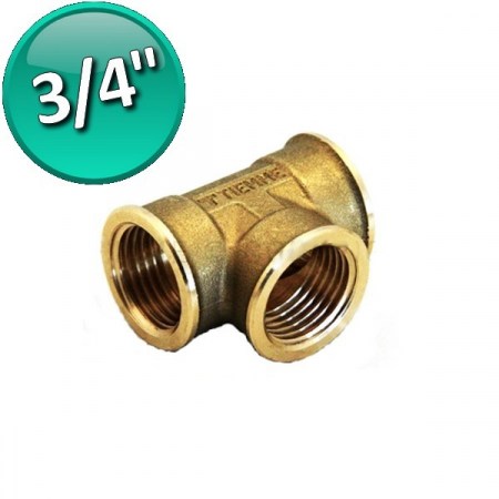 Raccordo a TEE femmina 3/4x3/4x3/4 in ottone