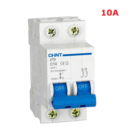 Interruttore automatico magnetotermico 10 Ampere eB C10 2P 4,5 kA