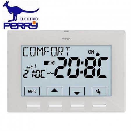 Perry 1TPTE028B - Termostato digitale serie NEXT da parete retroilluminato - colore bianco