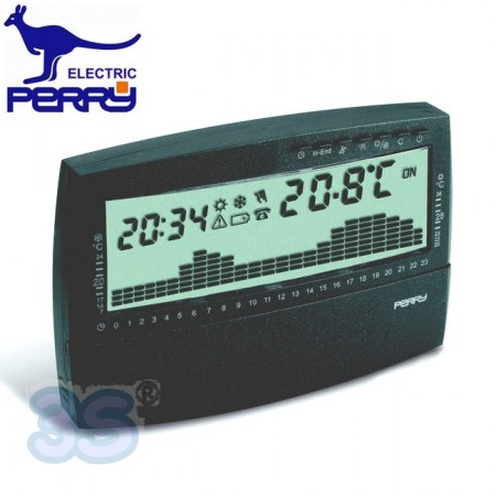 Perry 1CRCR017AG - Cronotermostato giornaliero digitale da parete serie UP & DOWN antracite