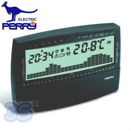 Perry 1CRCR018AS - Cronotermostato settimanale digitale da parete serie UP & DOWN antracite