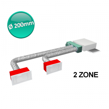 Kit completo accessori per impianto canalizzato a 2 zone Ø 200 mm