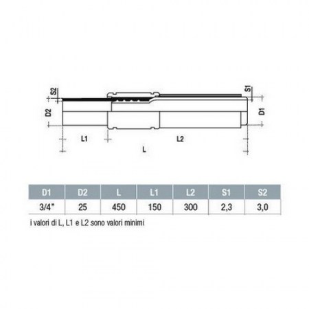 TECNOGIUNTO RETTILINEO FILETTATO 25 x 3/4”