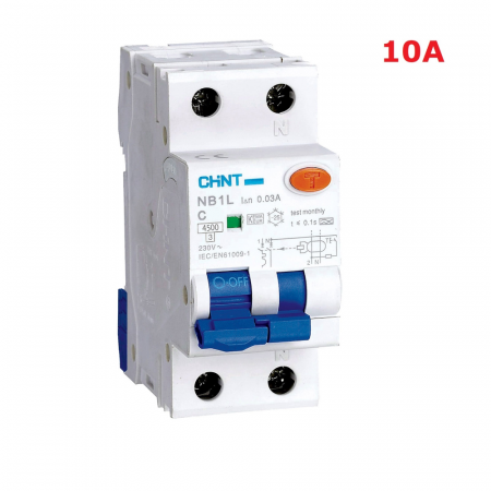 Interruttore automatico magnetotermico differenziale 10 Ampere NB1L1 C10 1P + N, 4,5 kA