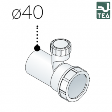 2159 - Aeratore anti-svuotamento - Ø40 per prolunga per uscita sifoni in PP bianco - TEA