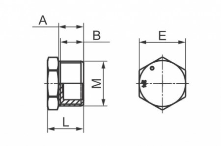 Tappo maschio 1/2″ esagonale in acciaio zincato - 1 PEZZO