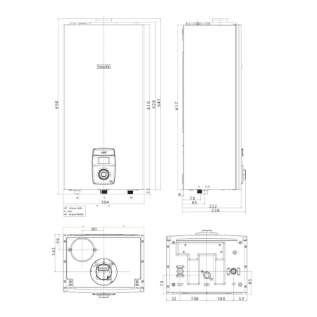 INNOVITA AMALFI ECO 11 RS i - Scaldabagno istantaneo 11 Lt Low NOx a gas a camera stagna - Metano