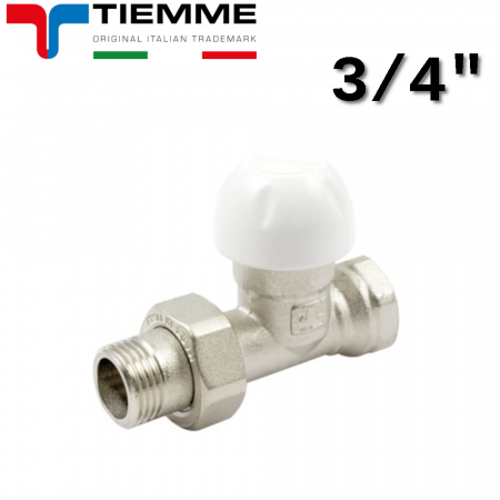 Valvola diritta 3/4″ termostatizzabile attacco ferro cappuccio cantiere TIEMME serie 3307