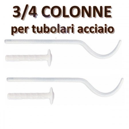 Coppia di mensole bianche a tassello per radiatore tubolare 3/4 colonne