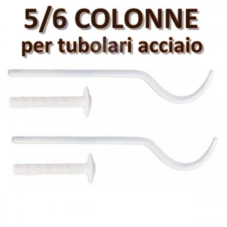 Coppia di mensole bianche a tassello per radiatore tubolare 5/6 colonne