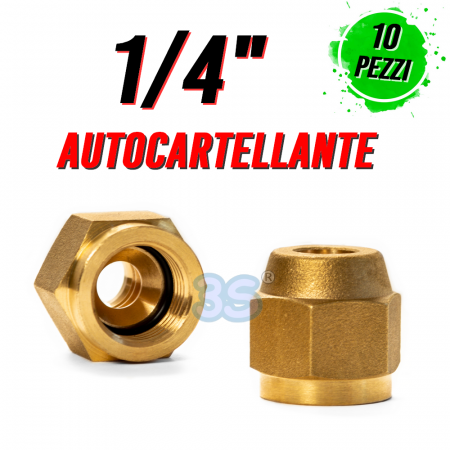 Bochettone raccordo autocartellante 1/4 - 10 pezzi - 11393.10