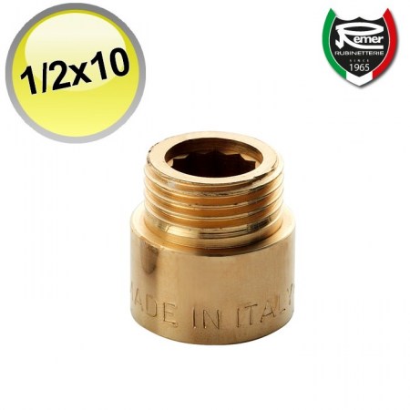 Prolunga in ottone, attacco 1/2x10 mm