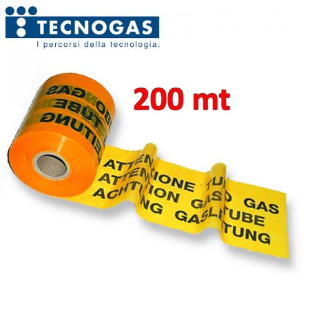 Nastro segnaletico per tubi gas 200 MT