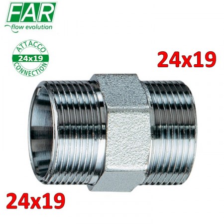5110 - Niplex niples doppio 24x19 X 24x19 cromo opaco - FAR