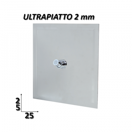 Soffione doccia quadrato 25x25 cm in acciaio inox ultraslim