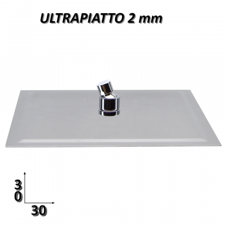 Soffione doccia quadrato 30x30 cm in acciaio inox ultraslim