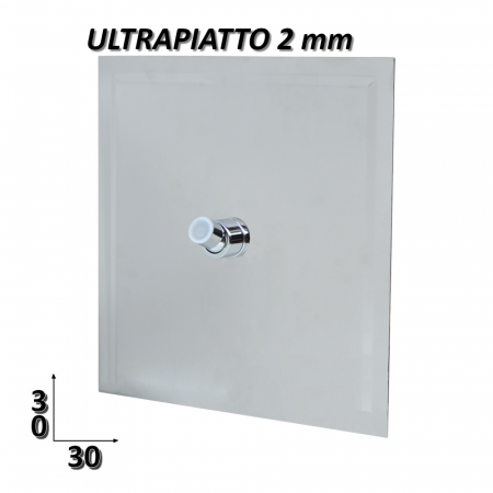 Soffione doccia quadrato 30x30 cm in acciaio inox ultraslim