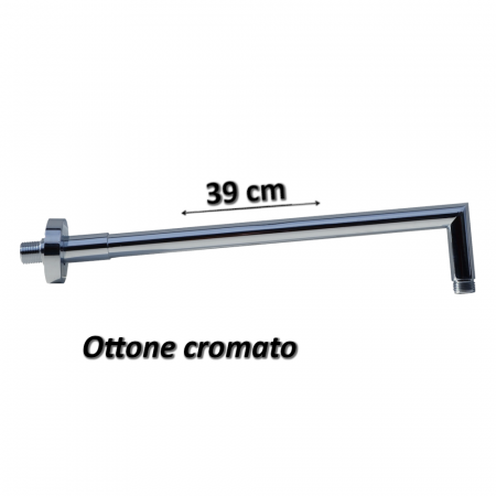 Braccio doccia rotondo in ottone lunghezza 39 cm