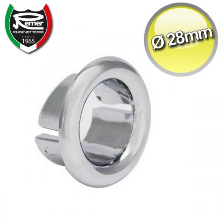 Ghiera cromata Ø 28 mm per troppo pieno per lavabo e bidet